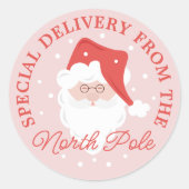 Speciale levering van de Noordpool Santa Claus Ronde Sticker (Voorkant)