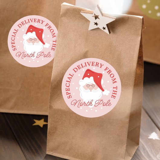 Speciale levering van de Noordpool Santa Claus Ronde Sticker
