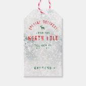 Speciale levering van de Noordpool Snowy Cadeaulabel (Voorkant)