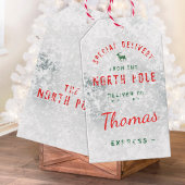 Speciale levering van de Noordpool Snowy Cadeaulabel