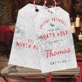 Speciale levering van de Noordpool Snowy Cadeaulabel