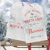 Speciale levering van de Noordpool Snowy Cadeaulabel