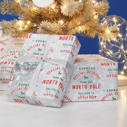 Speciale levering van de Noordpool Snowy Cadeaupapier (Feestdagen)