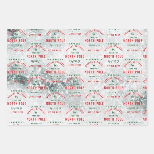 Speciale levering van de Noordpool Snowy Inpakpapier Vel (Voorkant 2)