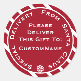 Speciale levering van kerstcadeautjes voor kerstmi ronde sticker