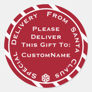 Speciale levering van kerstcadeautjes voor kerstmi ronde sticker