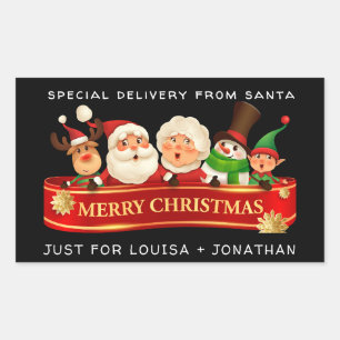 Speciale Levering Van Kerstman Rode Kerst LIEF Rechthoekige Sticker