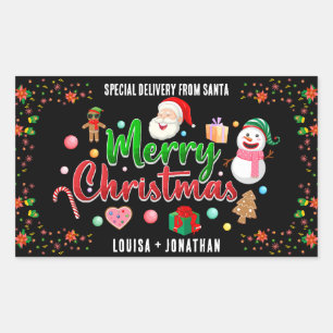 Speciale levering van Kerstman Rode Kerst Rechthoekige Sticker