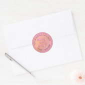 Speciale levering van Kerstman Roze Kerstmis Ronde Sticker (Envelop)
