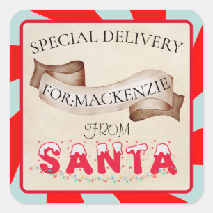 Speciale Levering Van Kerstman Vintage Kerstmis Vierkante Sticker