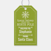 Speciale levering van Noordpool en Santa Claus Cadeaulabel (Voorkant)