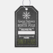 Speciale levering van Noordpool en Santa Claus Cadeaulabel (Voorkant)