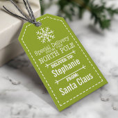 Speciale levering van Noordpool en Santa Claus Cadeaulabel