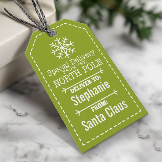 Speciale levering van Noordpool en Santa Claus Cadeaulabel