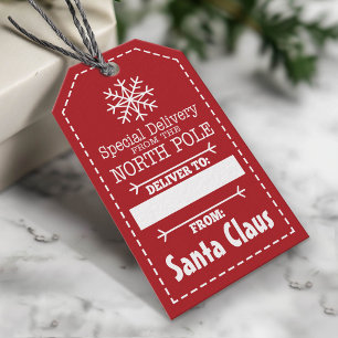 Speciale levering van Noordpool en Santa Claus Cadeaulabel