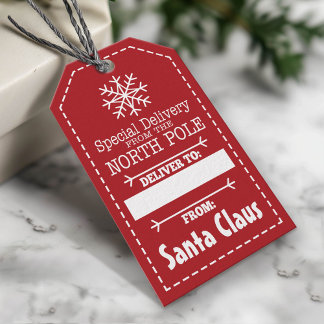 Speciale levering van Noordpool en Santa Claus Cadeaulabel