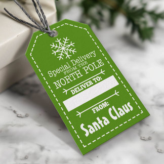 Speciale levering van Noordpool en Santa Claus Cadeaulabel
