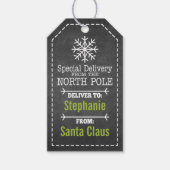 Speciale levering van Noordpool en Santa Claus Cadeaulabel (Voorkant)