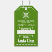 Speciale levering van Noordpool en Santa Claus Cadeaulabel (Voorkant)