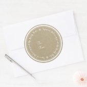 Speciale levering van Noordpool Rustic Kerstmis Ronde Sticker (Envelop)