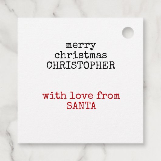 Speciale levering van North Pole Custom Santa Bedankjes Labels (Achterkant)