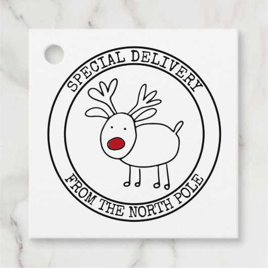 Speciale levering van North Pole Custom Santa Bedankjes Labels (Voorkant)