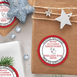 Speciale levering van North Pole Custom Santa Ronde Sticker