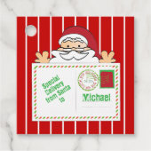 Speciale levering van Santa Cartoon gepersonalisee Bedankjes Labels (Voorkant)