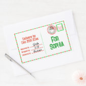 Speciale levering van Santa Child Name Christmas Rechthoekige Sticker (Envelop)