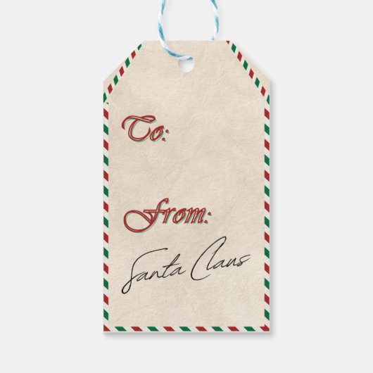 Speciale levering van Santa Christmas Gift Label Cadeaulabel (Achterkant)