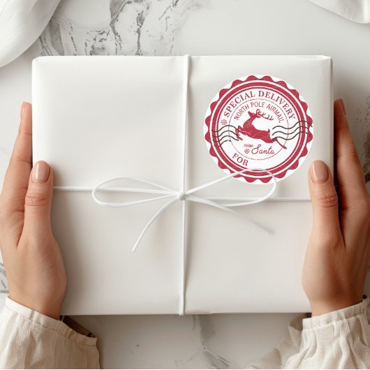 Speciale levering van Santa Christmas Gift Ronde Sticker