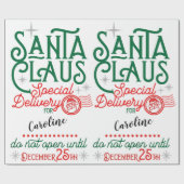 Speciale levering van Santa Claus Red en Green Cadeaupapier (Vlak)