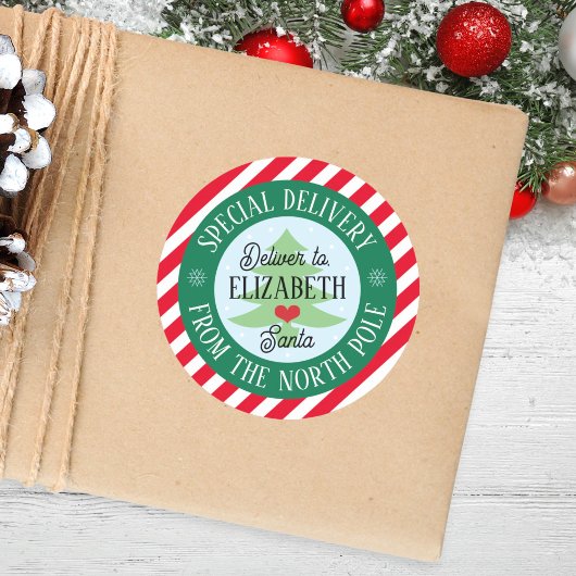 Speciale levering van Santa Kinder Kerst sticker