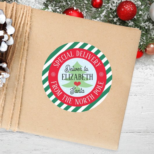 Speciale levering van Santa Kinder Kerst sticker
