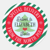 Speciale levering van Santa Kinder Kerst sticker (Voorkant)