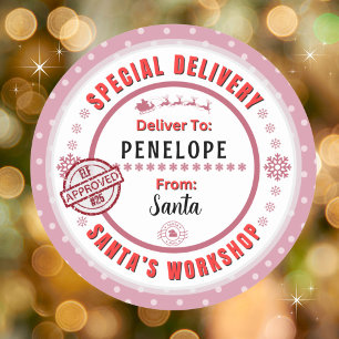 Speciale levering van Santa naar Child Gift Label