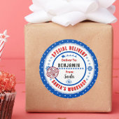 Speciale levering van Santa naar Child Gift Label