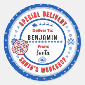 Speciale levering van Santa naar Child Gift Label (Voorkant)