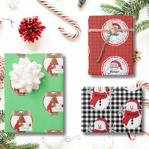 Speciale levering van Santa Snowman North Pole Inpakpapier Vel