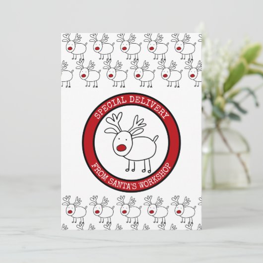 Speciale levering van Santas Workshop Gepersonalis Feestdagenkaart (Staand voorkant)