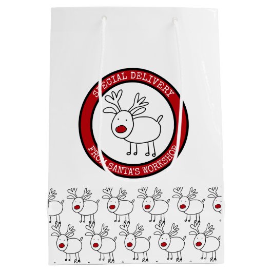 Speciale levering van Santa's Workshop Kinder Medium Cadeauzakje (Achterkant)