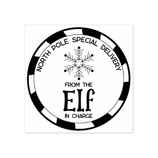 Speciale levering van The Elf in Charge Seal Rubberstempel (Afrduk)