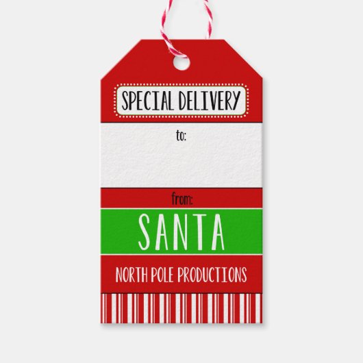 Speciale levering vanaf de kerstman cadeaulabel (Voorkant)