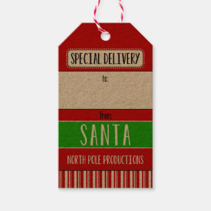 Speciale levering vanaf de kerstman cadeaulabel