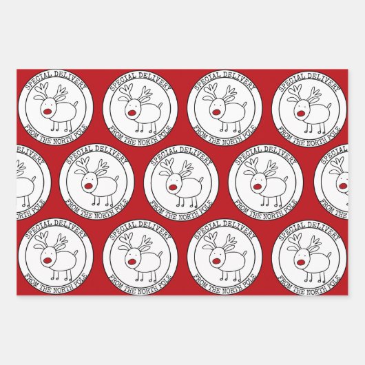 Speciale levering vanaf de kerstset van 3 kerst inpakpapier vel (Voorkant 2)