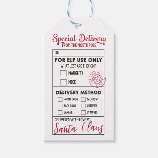 Speciale levering vanaf de Noordpool Cadeaulabel (Voorkant)