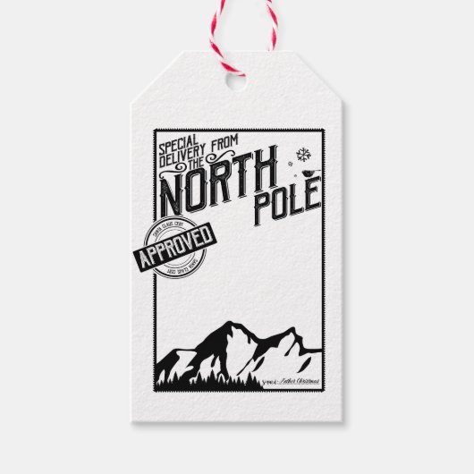 Speciale levering vanaf de Noordpool Gift Label Cadeaulabel (Voorkant)