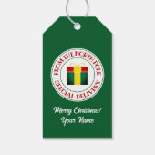 Speciale levering vanaf de Noordpool Kerstmis Cadeaulabel (Achterkant)