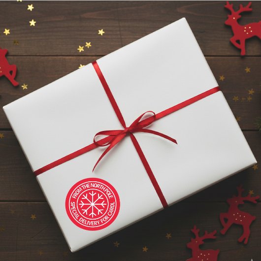 Speciale levering vanaf de Noordpool Kerstmis Ronde Sticker