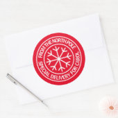 Speciale levering vanaf de Noordpool Kerstmis Ronde Sticker (Envelop)
